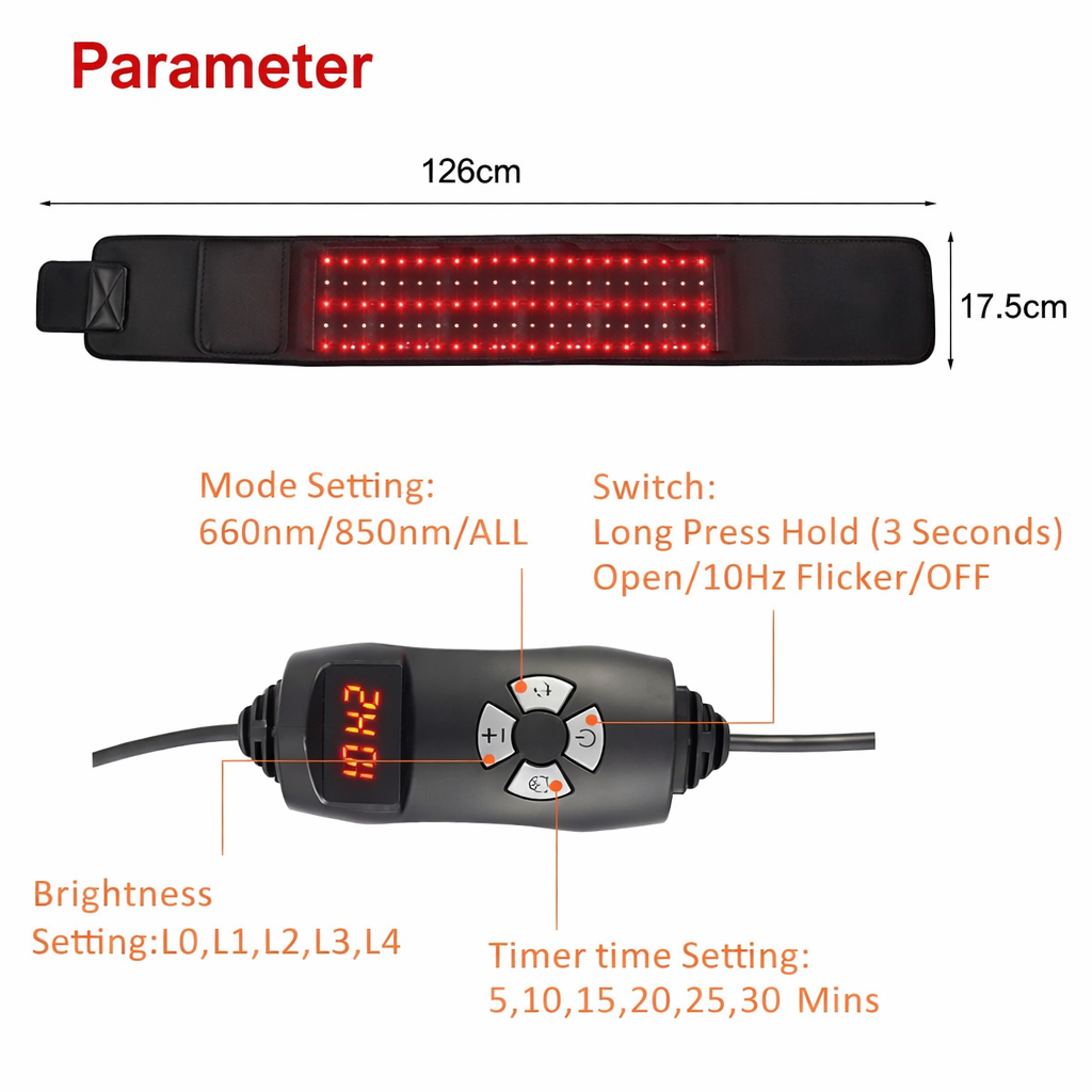 LED Red Light Infrared Therapy Belt