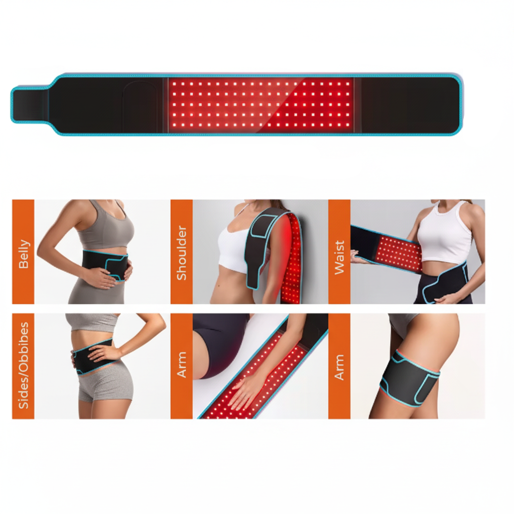 Red light therapy belt size guide and usage areas